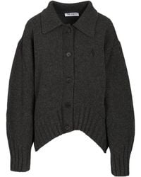 The Attico - The Embroidered Logo Knit Cardigan - Lyst