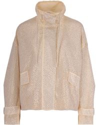 Pinko - High-Neck Embellished Drawstring Jacket - Lyst