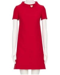 Valentino - Heart Embellished Short-Sleeved Dress - Lyst