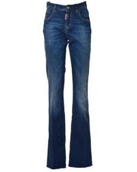 DSquared² - Logo-Patch High-Waist Flared Jeans - Lyst