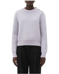 Bottega Veneta - Wool Sweater With Metal Knot Buttons - Lyst