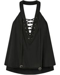 Pinko - Laces And Texan Detailed Lightweight Top - Lyst