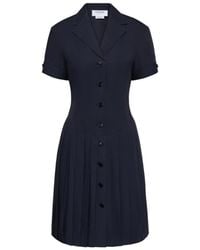 Thom Browne - Buttoned Pleated Midi Dress - Lyst