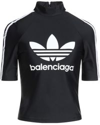 Balenciaga - High-Neck Short-Sleeve Top - Lyst