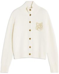 Maison Kitsuné - Maison Kitsuné Fox Head Intarsia High-Neck Cardigan - Lyst