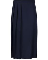 P.A.R.O.S.H. - Pleat-Detail Midi Skirt - Lyst