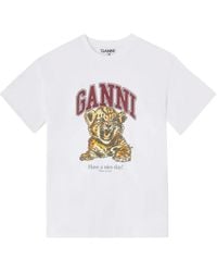 Ganni - Baby Tiger Organic Cotton T-Shirt - Lyst
