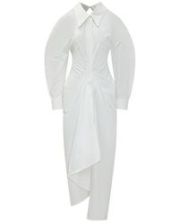 Givenchy - Slashed Long-Sleeve Shirt Dress - Lyst