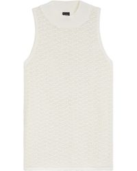 BOSS - Knitted Cotton Top With Micro-Lace Structure - Lyst