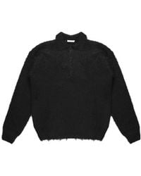 AURALEE - Long-Sleeved Brushed Polo Sweater - Lyst