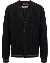 Gucci - Logo Embroidered Button-Up Cardigan - Lyst