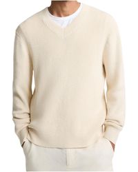 Vince - Ribbed V-Neck Knit Sweater - Lyst