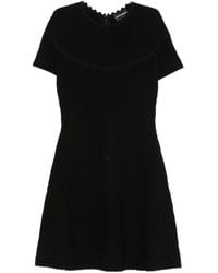 Emporio Armani - Scallop-Edge Textured-Finish Mini Dress - Lyst