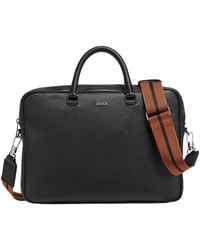 ZEGNA - Edgy Logo-Lettering Leather Briefcase - Lyst