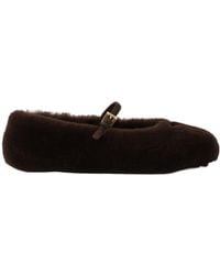 Prada - Shearling Ballerinas - Lyst