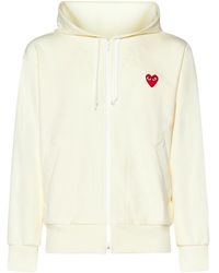COMME DES GARÇONS PLAY - Comme Des Garçons Play Heart Logo Patch Zip-Up Hoodie - Lyst