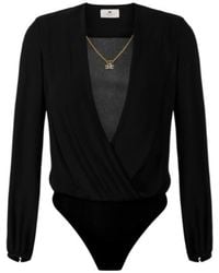 Elisabetta Franchi - Necklace Embellished Georgette Bodysuit - Lyst