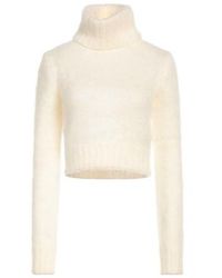 Saint Laurent - Solid-Color High-Neck Knitted Sweater - Lyst