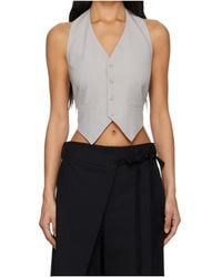 MM6 by Maison Margiela - Wool Blend V-Neck Vest - Lyst