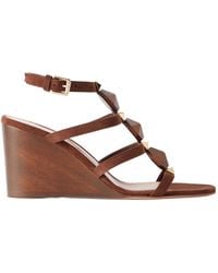 Gianvito Rossi - Embellished Suede Wedge Sandals - Lyst