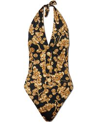Balmain - Graphic Printed One Piece Swimsuit - Lyst