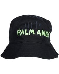 Palm Angels - Logo Printed Distressed Bucket Hat - Lyst