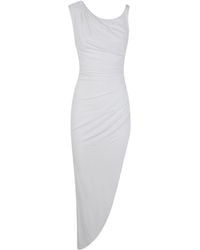 Elisabetta Franchi - Asymmetric Draped Midi Dress - Lyst