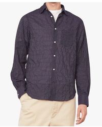 Officine Generale - Check-Pattern Long-Sleeve Shirt - Lyst