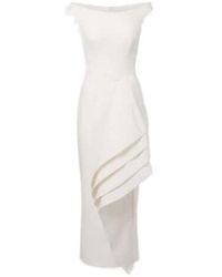 Safiyaa - Bree Draped Midi Dress - Lyst