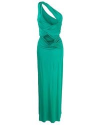 Alberta Ferretti - Draped One-Shoulder Cut-Out Dress - Lyst