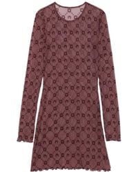 Marine Serre - Long-Sleeve Patterned Mini Dress - Lyst