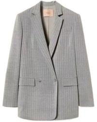 Twinset - Pinstriped Double-Breasted Blazer - Lyst