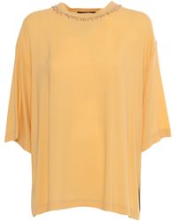 Fabiana Filippi - Bead-Embellished Round-Neck Blouse - Lyst