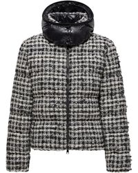 Moncler - Andronne Tweed Hooded Short Down Jacket - Lyst