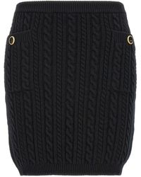 Alessandra Rich - Jwl Buttoned Knitted Mini Skirt - Lyst