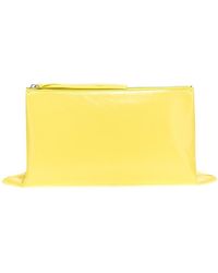 Jil Sander - Logo Detailed Zip-Up Clutch Bag - Lyst