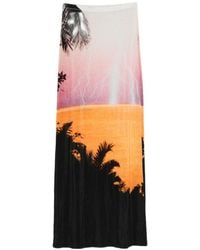 Rabanne - Palm Print Midi Skirt - Lyst