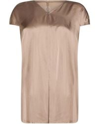 Rick Owens - Solid-Colored Satin Short-Sleeve Top - Lyst