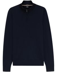 BOSS - Boss Half Zip Knitted Sweater - Lyst