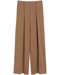 Max Mara - Pleated Wool Palazzo Pants - Lyst