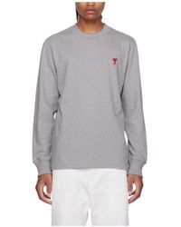 Ami Paris - Round Collar And Long-Sleeved T-Shirt - Lyst