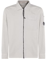 C.P. Company - Logo Plaque Zipped Shirt - Lyst