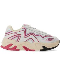 MSGM - Panelled Lace-Up Sneakers - Lyst