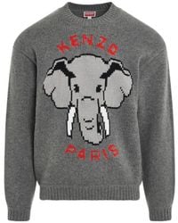 KENZO - Round-Neck And Long-Sleeved Sweater - Lyst