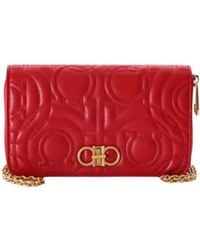 Ferragamo - Logo Embossed Chain Wallet - Lyst