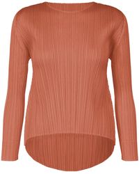 Pleats Please Issey Miyake - Pleated Knit Top - Lyst