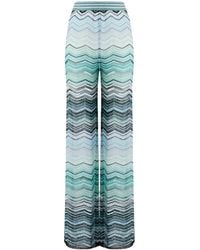 Missoni - Wide Chevron Lamé Viscose Trousers With Sequins - Lyst