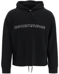 Emporio Armani - Embroidered-Logo Pullover Hoodie - Lyst