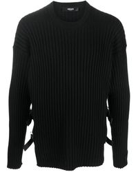 Versace - Side-Slit Crewneck Ribbed Jumper - Lyst