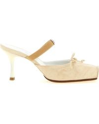 MM6 by Maison Margiela - Square-Toe Leather Ballerina Mules - Lyst